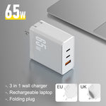 65W Gallium Nitride Charger GaN Multi-port - Gallium Nitride Charging Head for Super Fast Power