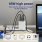 65W Gallium Nitride Charger GaN Multi-port - Gallium Nitride Charging Head for Super Fast Power