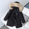 Children's Down Jacket Boys' Mid-length Thickening Plus Size Fur Collar Coat - Black Primary Color Wool