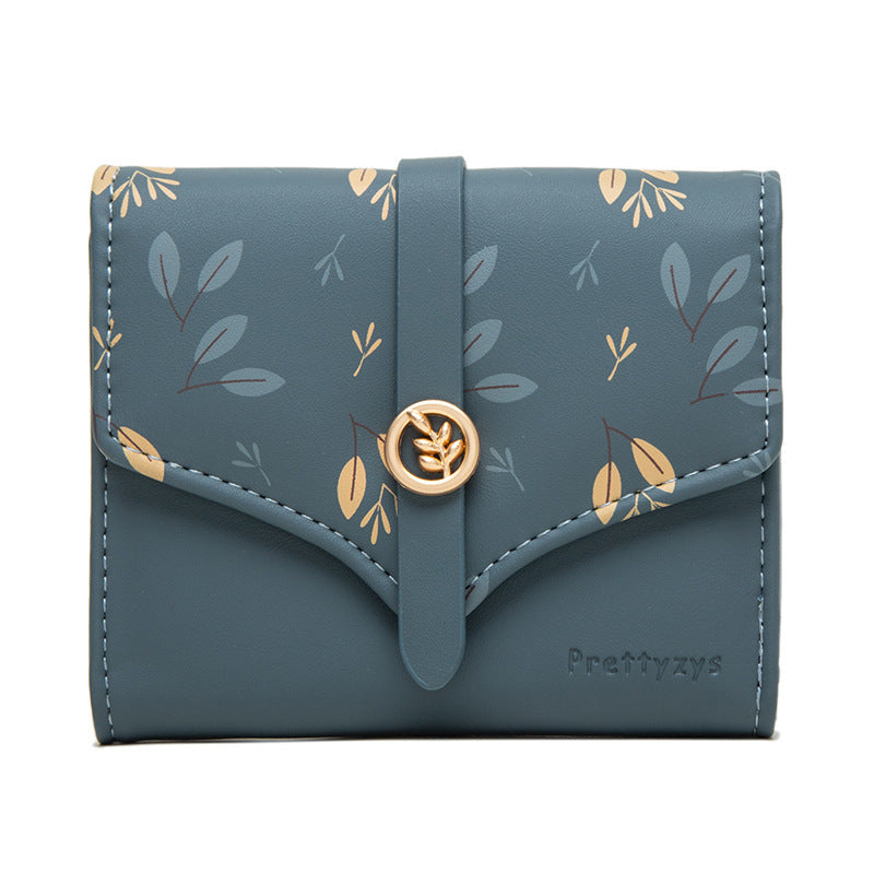 Women’s Short Printed Buckle Triple Fold Purse - Three Folds of Fun with a Purse that’s Cunningly Cute