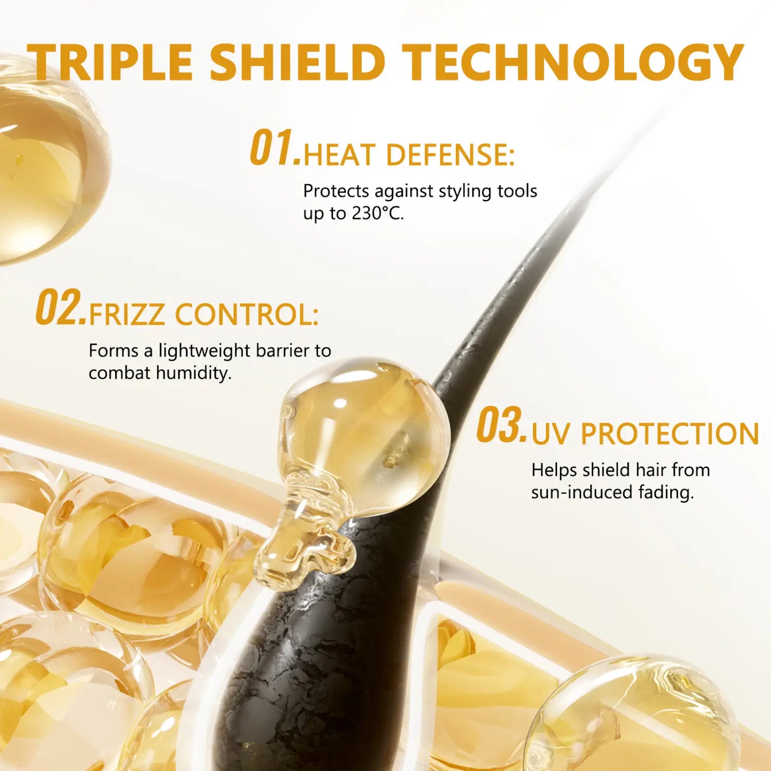 Juuksehoolduse eeterlik õli frizzi juhtimiseks ja kuldlindi töötlemiseks