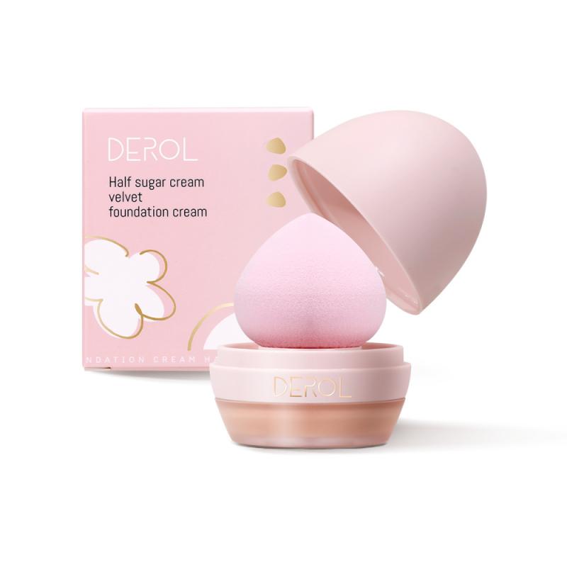 4colors Lightweight Foundation Concealer Cream With Makeup Sponge Brightening Moisturizing Liquid Foundation BBCream