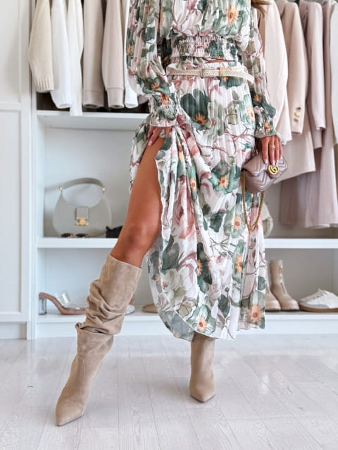 Long Sleeve Skirt for Women in Red Green Sizes S to XXL