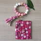 Fashion Beaded Bracelet Girls Small Wallet Lemon Printing Card Holder Silicone Beads Bracelet Keychain Credit - Fashion