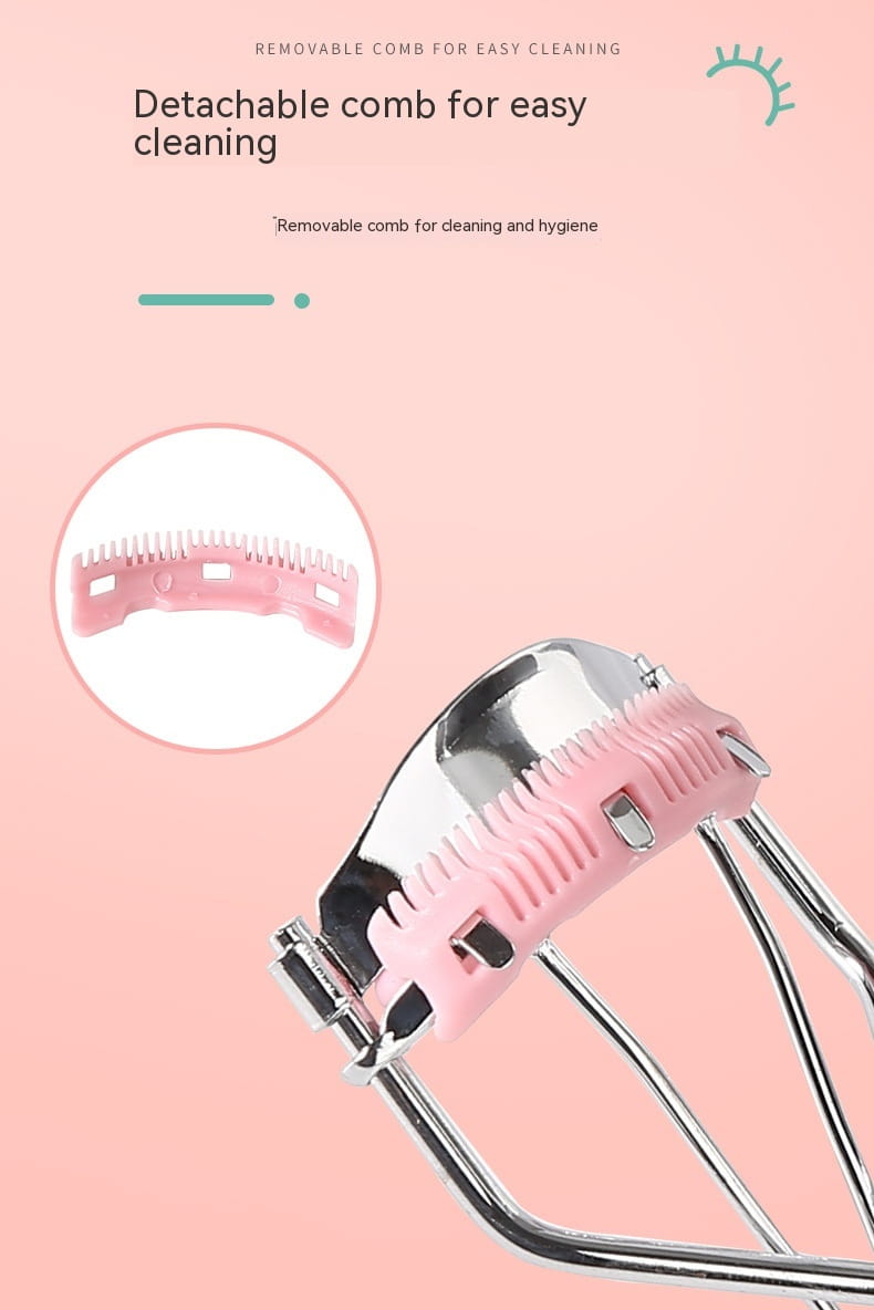 Electric and Pink Curling Eyelash Curler with Comb for Natural