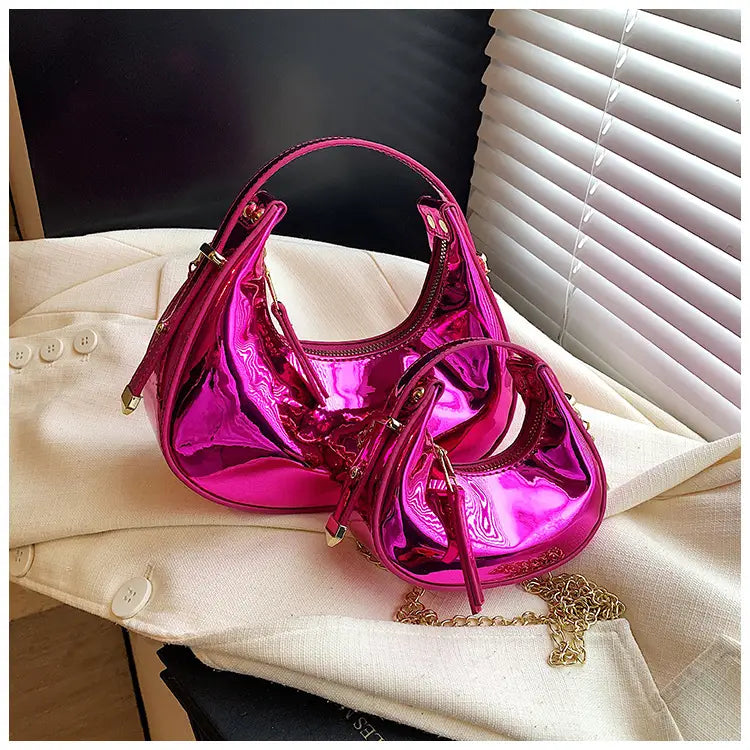 Kleine weiche PU -Umhängetasche mit 116 cm Riemen in mehreren Farben