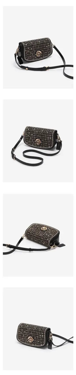 Zwarte ketting schoudertas pu lederen crossbody portemonnee voor reizen en vrije tijd