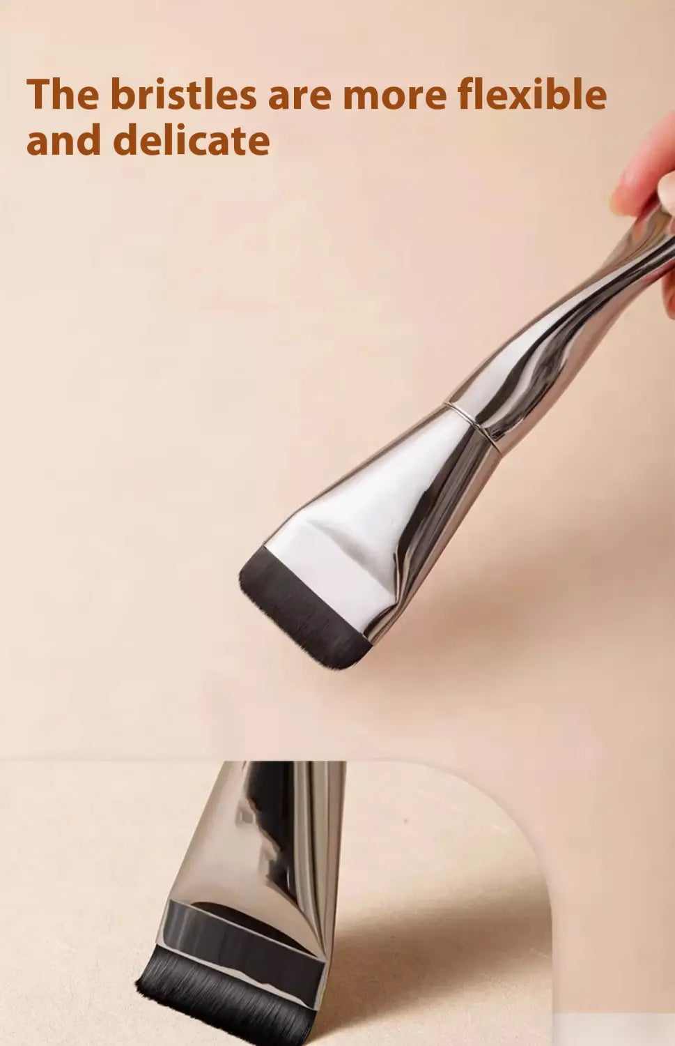 Powder Foundation Brush Set with Synthetic Fibers and Protective Bag