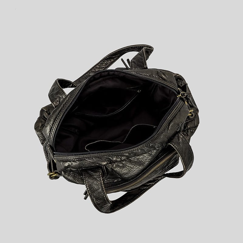 Geanta de căptușeală din piele maro și negru PU pentru femei pentru femei