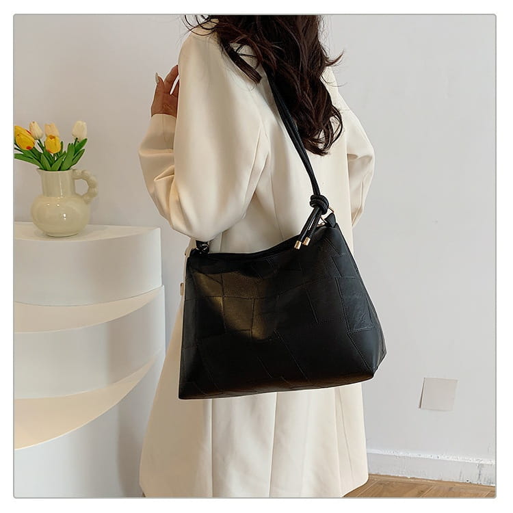 Borsa per valigia in pelle PU con una borsetta per spalla da viaggio tascabile con cerniera