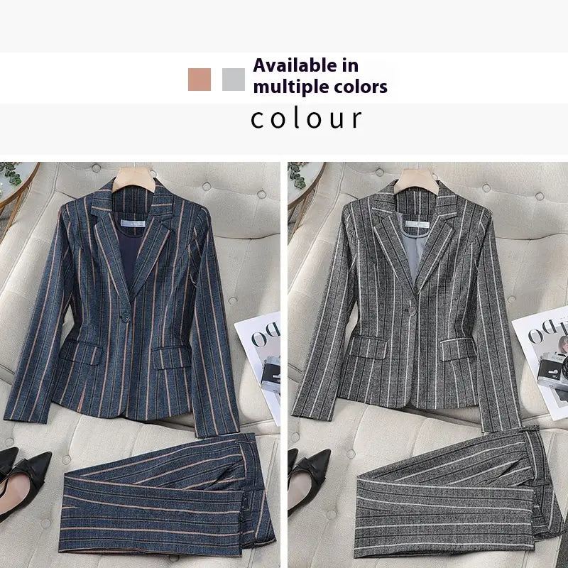 Black and Red Strip Suit Pants with Gray Stripe for Formal Wear