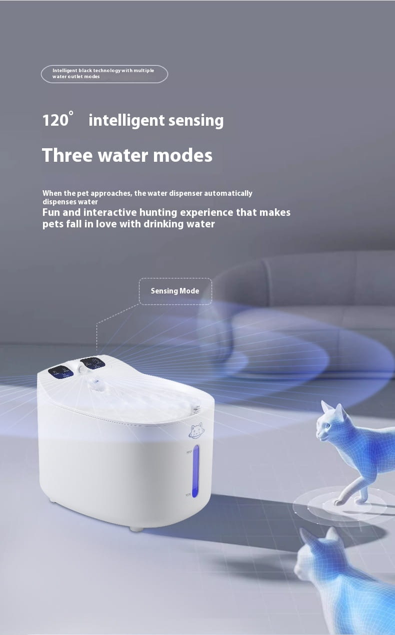 Intelligent Sensor Pet Water Dispenser with Filters for Cats and Dogs