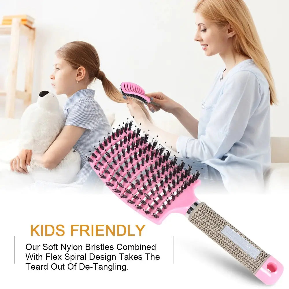 Hair Scalp Massage Brush with Curved Vented Styling for Head Care