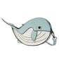 Japanese Cute Cute Cartoon Dancing Whale Crossbody Bag