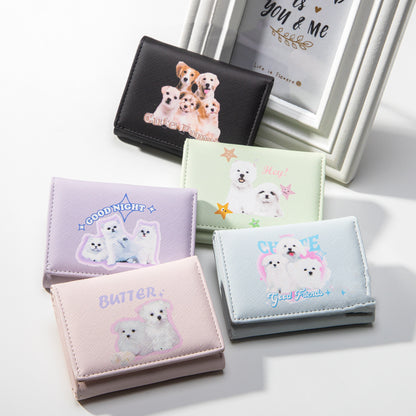 Cute Ladies Card Holder Fashion Cross Pattern Three Fold - Cute Ladies Card Holder for Fashionably Forgetful