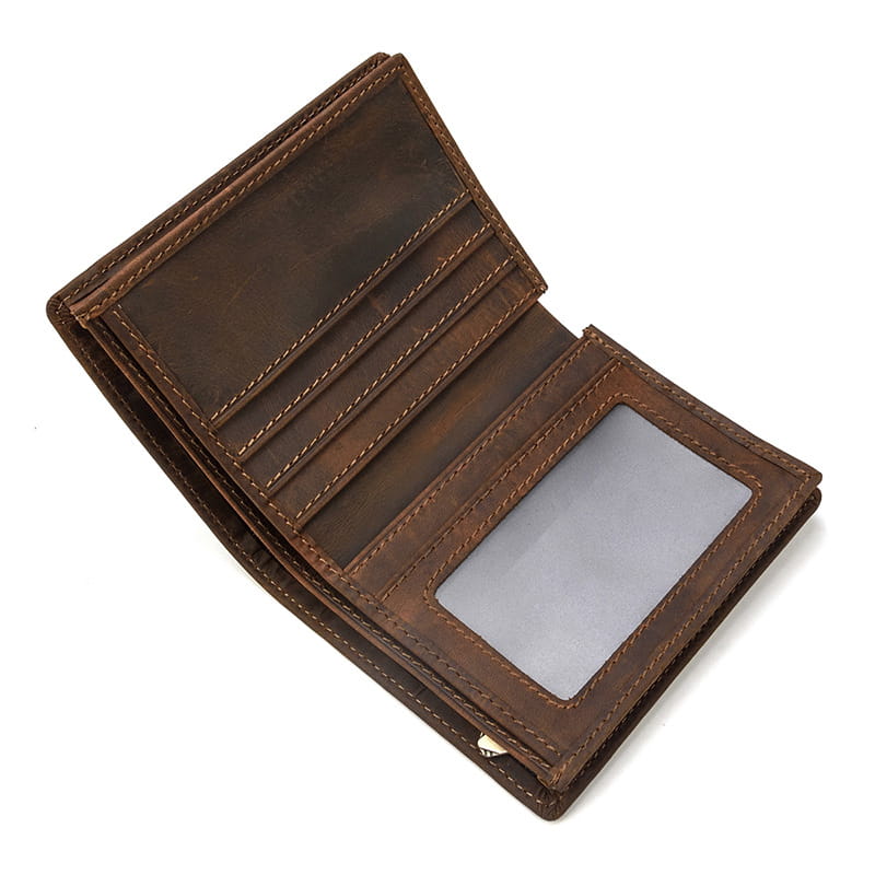 Leather Money Clip Wallet with ID Slot and Concealed Pocket in the United States