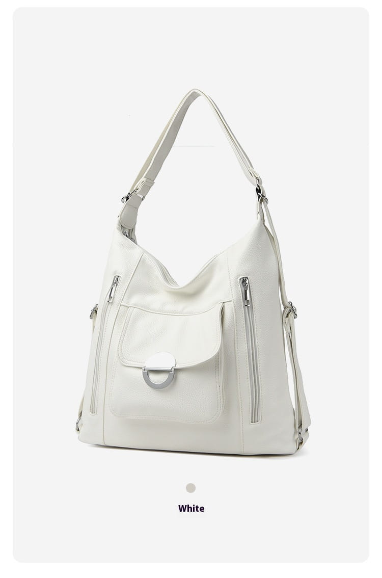 Borsa a tracolla con doppi spalline in argento nero marrone chiaro o bianco