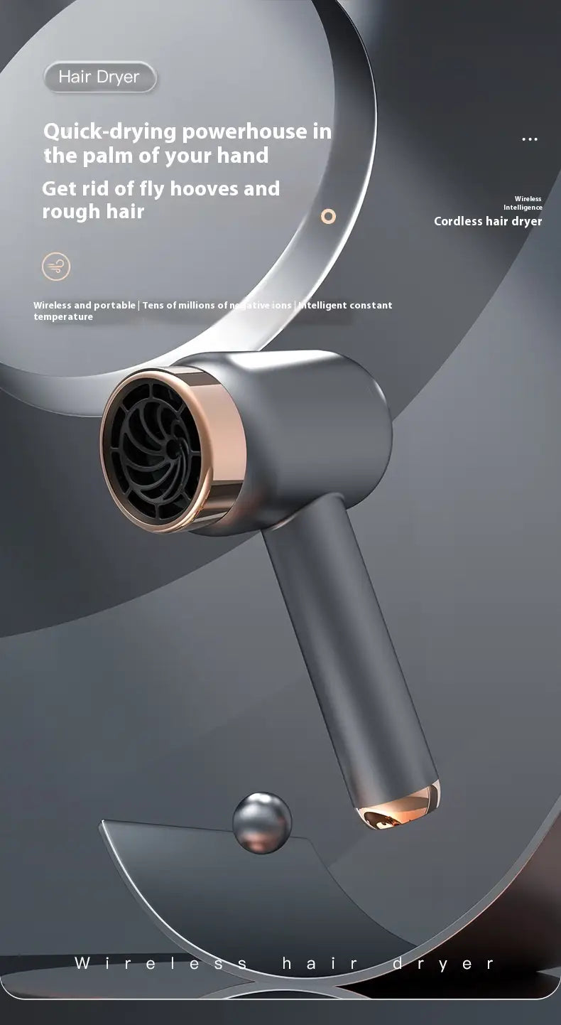 Wireless Hair Dryer with Anion Rechargeable Technology for Dormitory