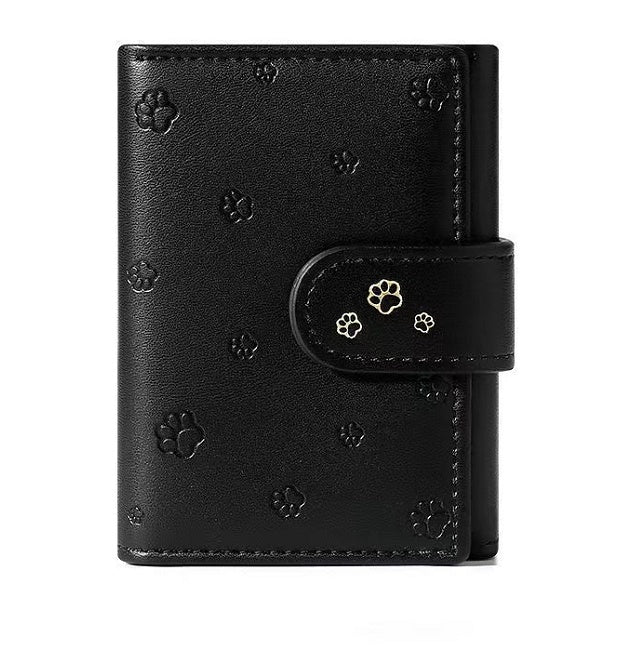 Fashion Small Paw Print Wallets Women Soft PU Leather Card Holder Purses - Purr-fectly Stylish Wallets for Fashionable