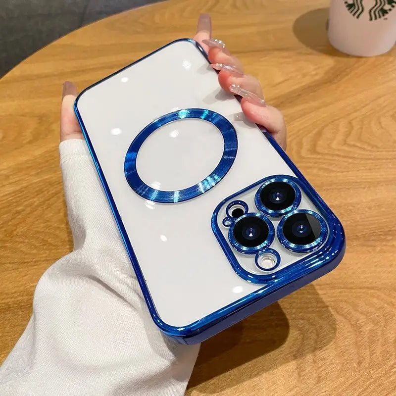 Custodia di telefono di aspirazione magnetica con protezione lente nessun logo deserto oro viola