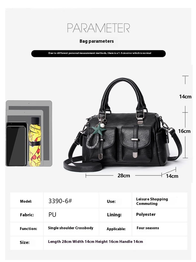 Geanta de umăr din piele PU cu compartimente cu fermoar pentru femei multiple culori