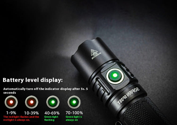 40W Black Battery Flashlight for Outdoor Camping Equipment and Long Shot Outdoors