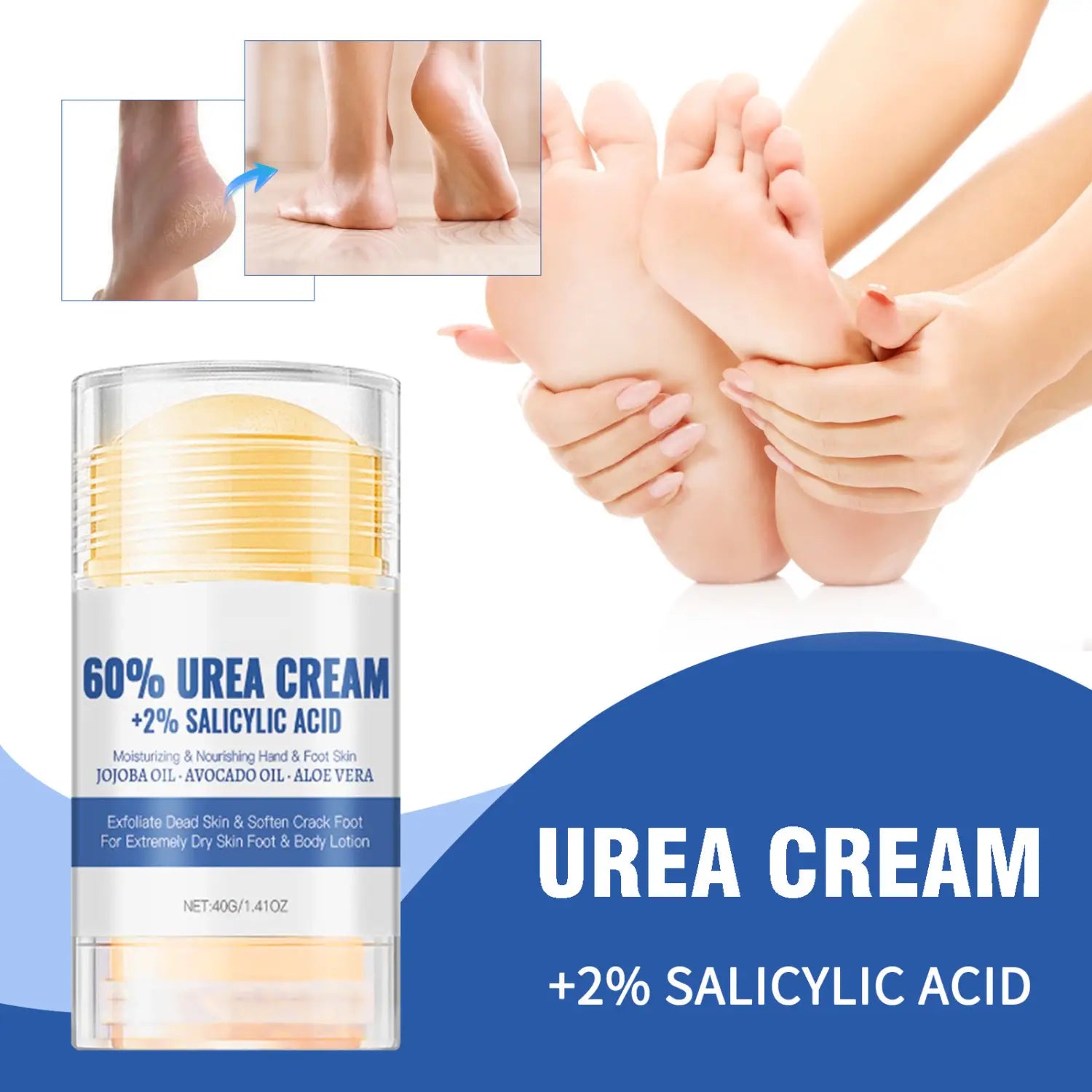 Moisturizing Foot Cream with Aloe Vera Jojoba and Avocado Oil for Dry Skin