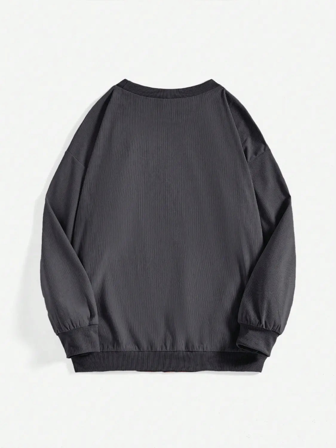 Long Sleeve 3D Letter Graphic Sweatshirt Polyester Drop Shoulder Pullover