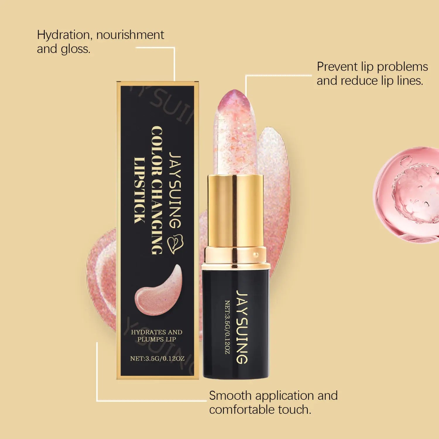 Moisturizing Hyaluronic Acid Lipstick with Vitamin E and Jojoba Oil