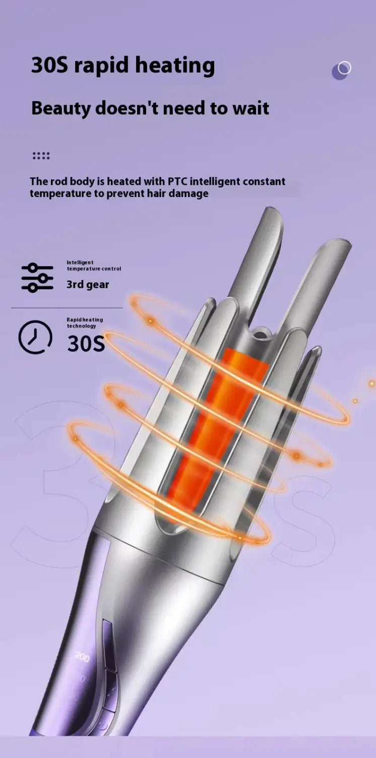 Wireless 32mm Automatic Hair Curler with Lithium Battery and Versatile Design