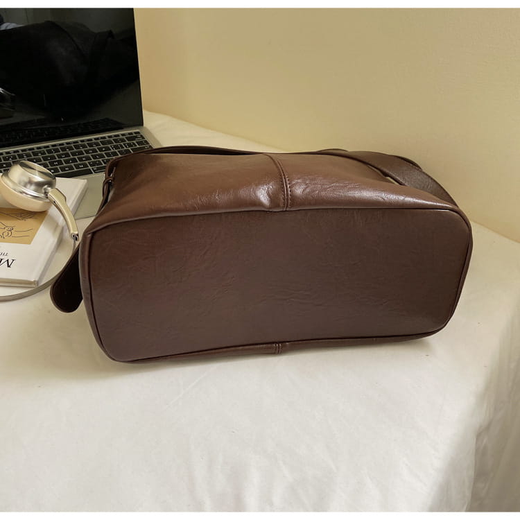 Sac d'emballage en cuir de simplicité urbaine PU Organisateur de voyage marron blanc noir