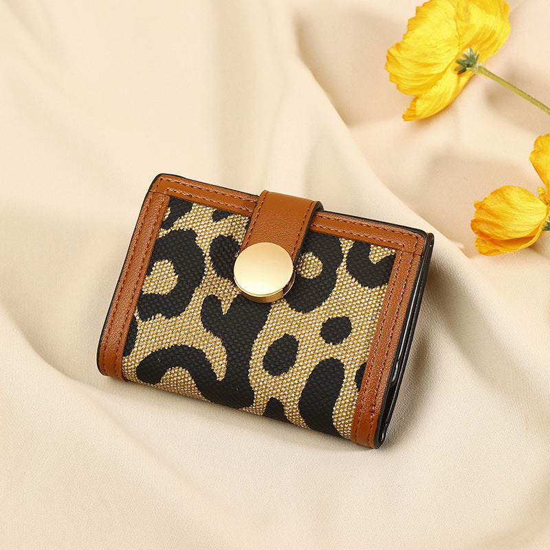 Women’s Trendy Leopard Print Fashion Short Wallet - Wildly Stylish Leopard Print Short Wallet for Women