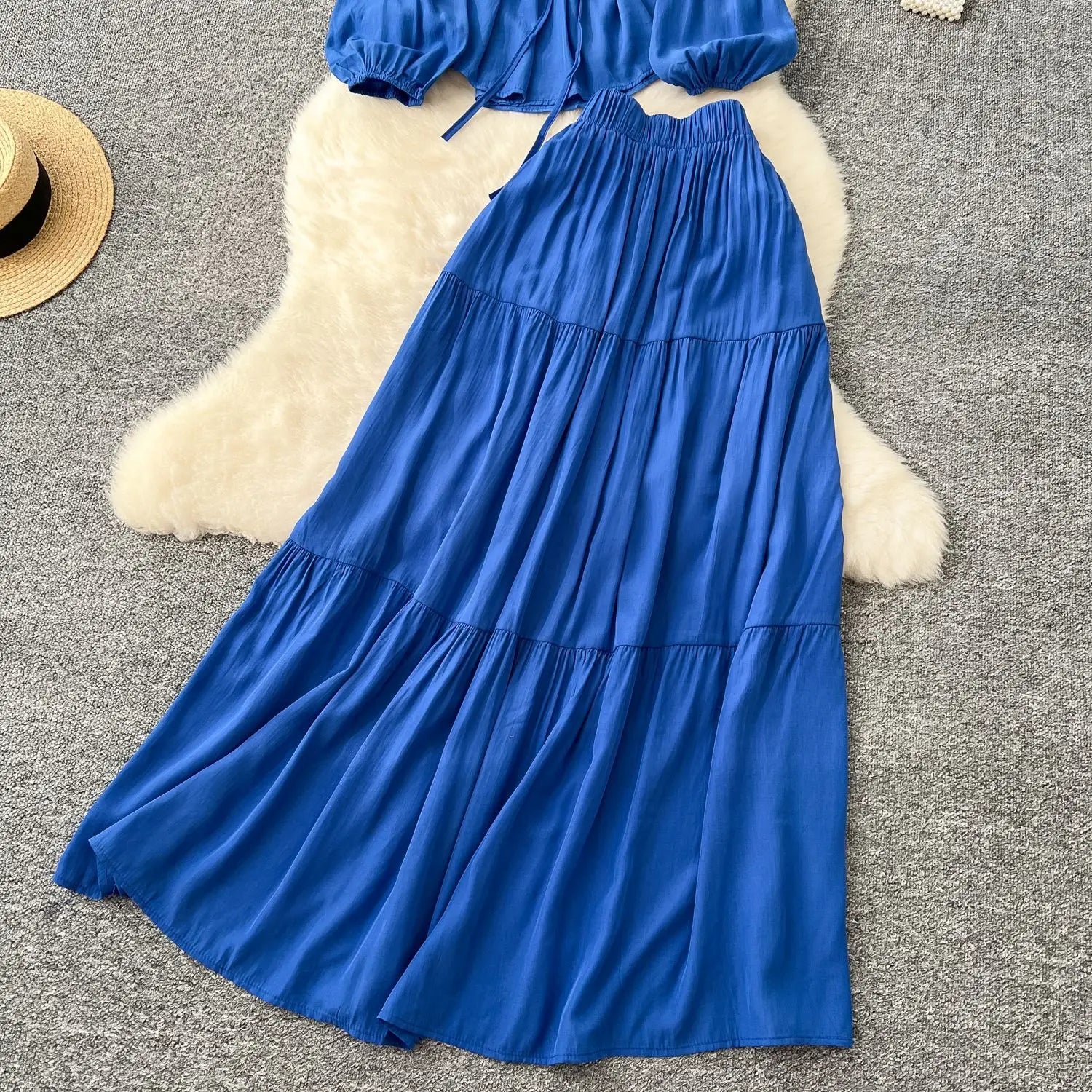 Polyester A-lijn rok met lange mouwen in meerdere kleuren voor vrouwen