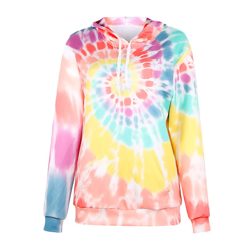 Retro Art Long Sleeve Pocket Shirt Loose Fit Polyester Orange Blue Sizes XS-3XL