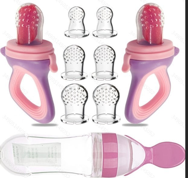 Geometric Confused Bottle Fruit And Vegetable Feeder Nipple 6 Suit - Geometric Confused Bottle Makes Healthy Snacks Fun