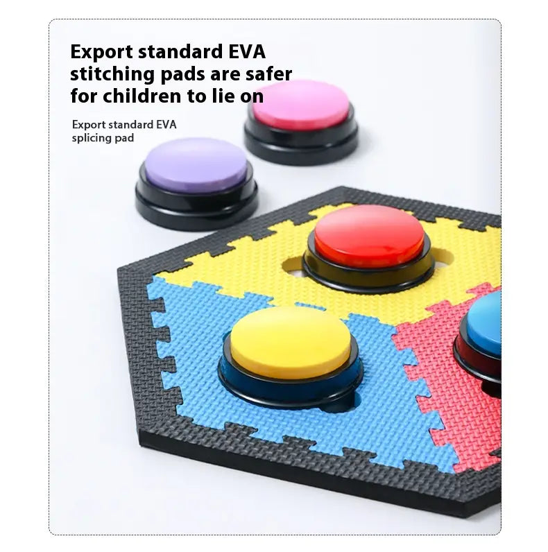 Botón de grabación pequeño de 5 cm con correas de borde de cojín para entrenamiento de mascotas