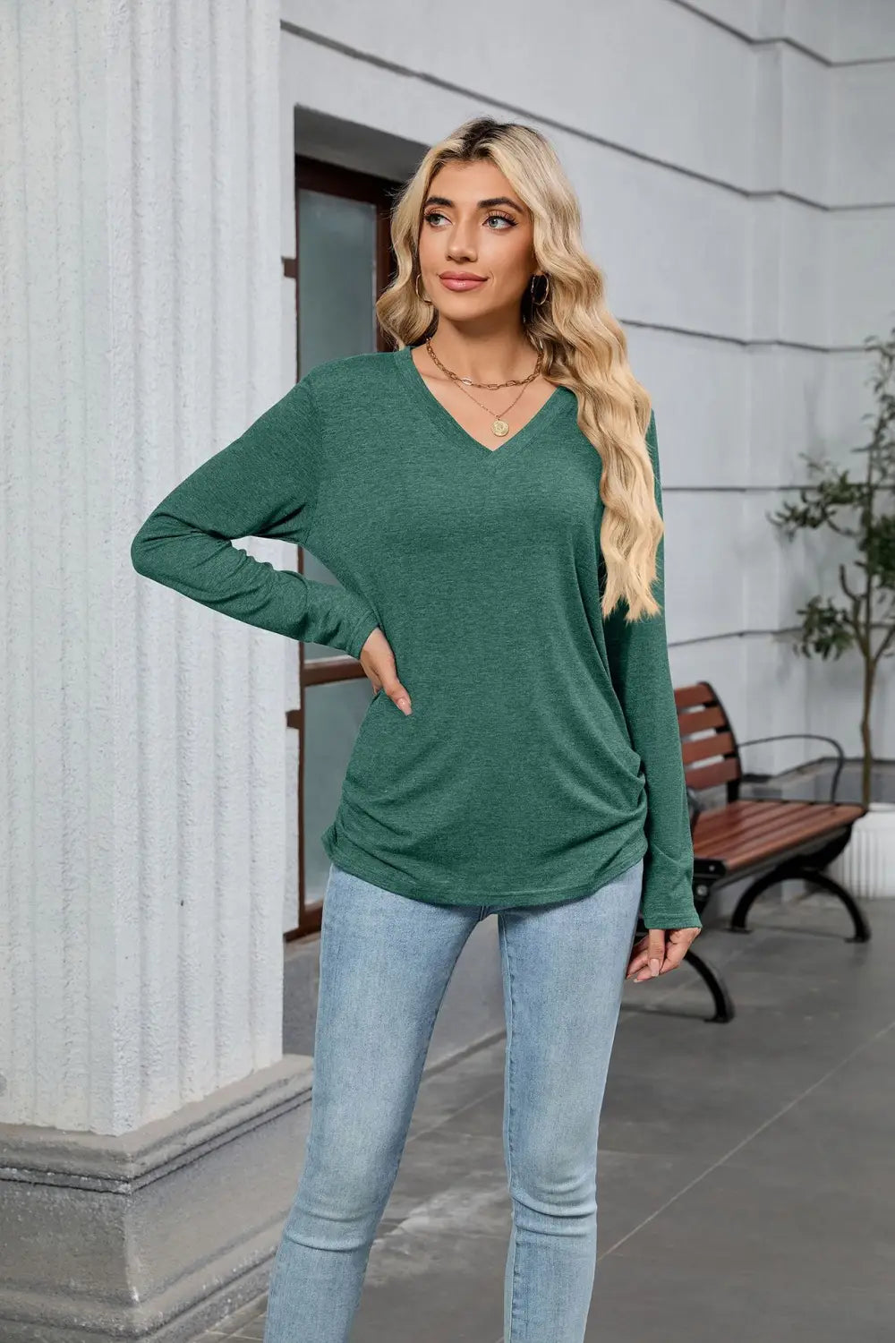 Frauen gefalteter Pullover Pullover personalisierte Farben Casual Workwear S-XXL