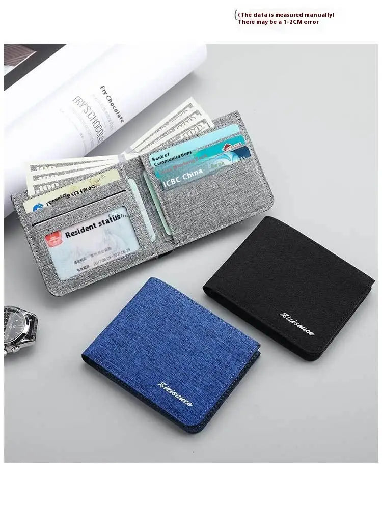 Portefeuille en toile minimaliste urbain avec matériau anti-coupe et plusieurs couleurs