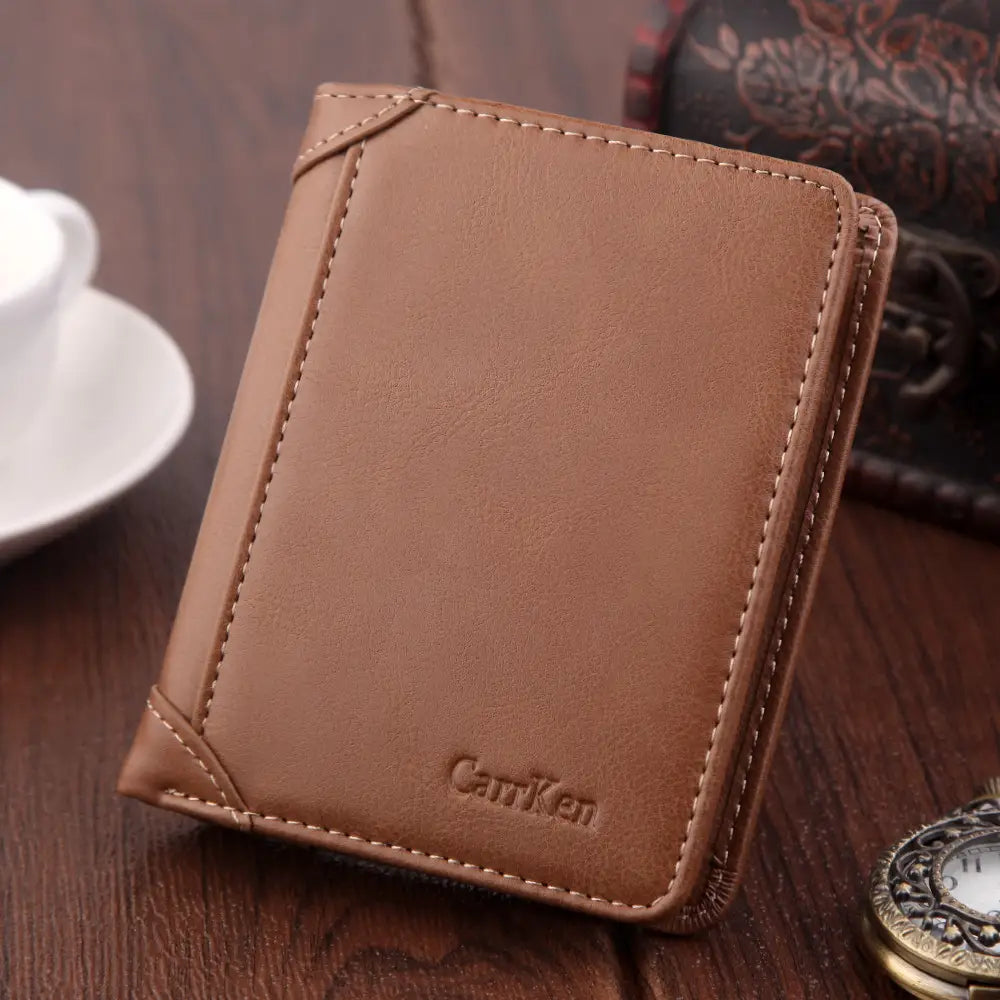 PU Leather Wallet with Multiple Slots for United States and CHF Currency