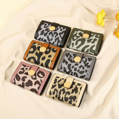 Women’s Trendy Leopard Print Fashion Short Wallet - Wildly Stylish Leopard Print Short Wallet for Women