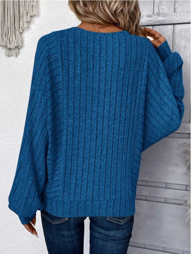 Yksiväinen pitkähihainen lyhtypusero japanilainen korealainen rento toppi