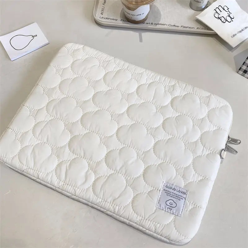 Mânecă de laptop alb și albastru pentru femei pentru calculatoare de 11 până la 15,6 inci