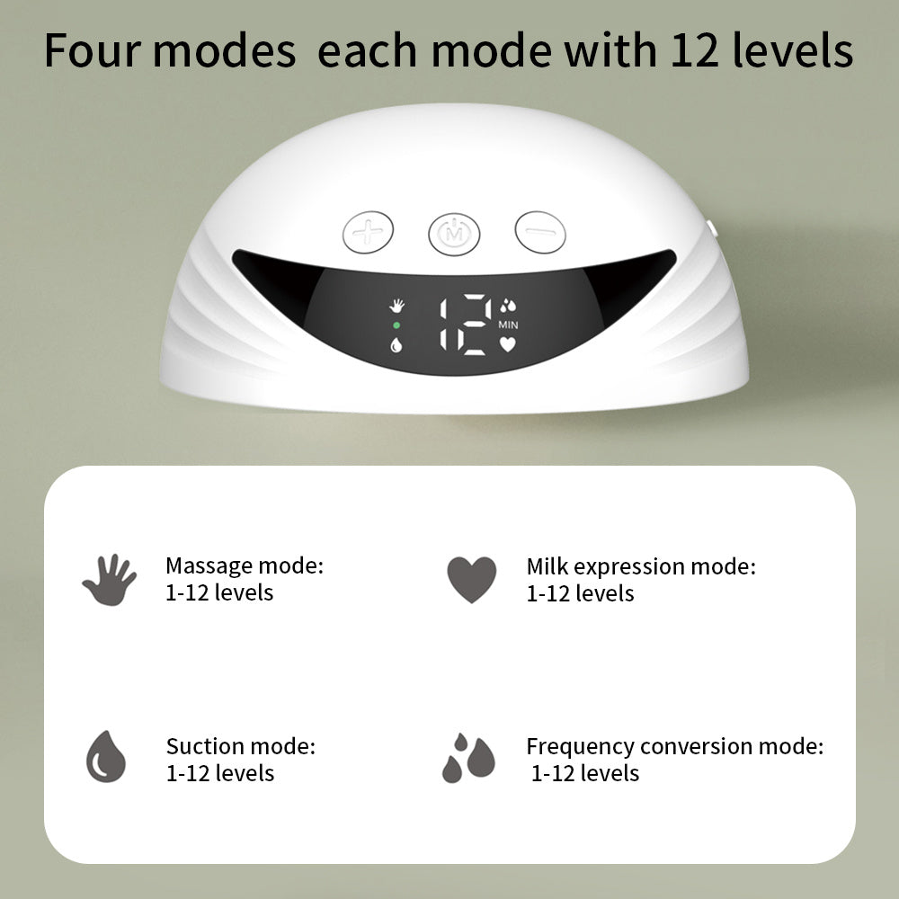 MY-375 Hands Free Breast Pum P Wearable Electric Breast Pum P Lightweight With LED Display 4 Modes & 12 Levels