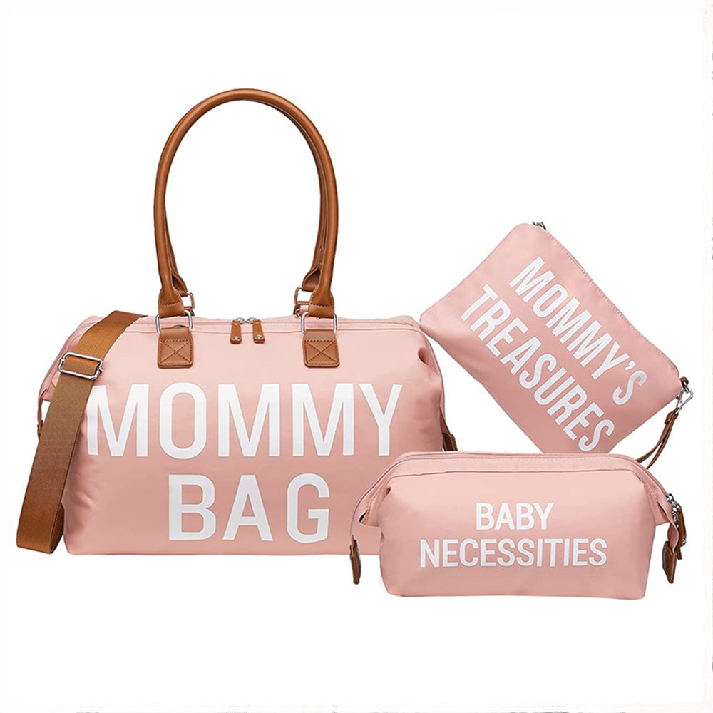 3-piece Portable Bag Set For Moms On Trips - Mom’s 3-Piece Bag Set with Fancy Ribbon Urine Pads