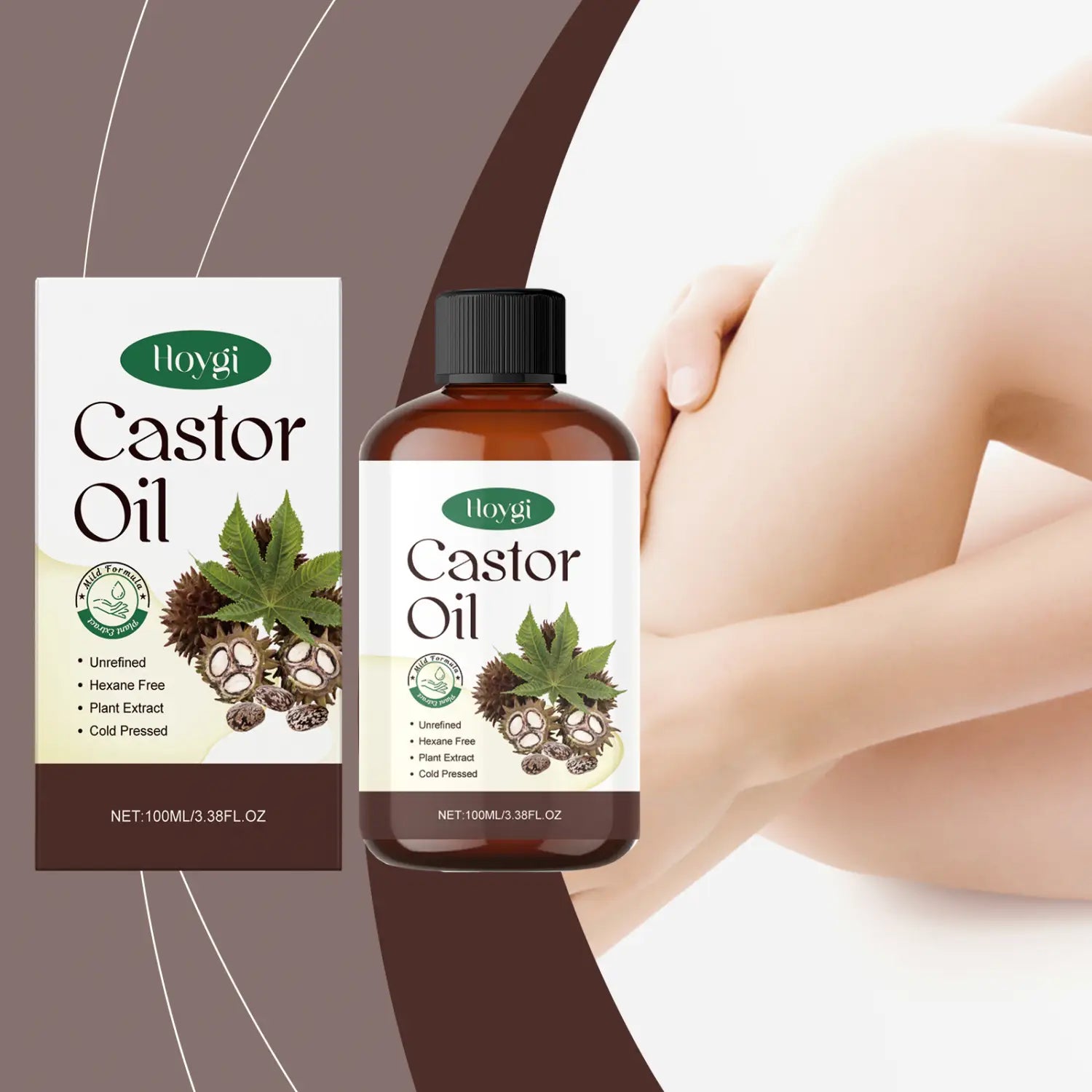 Organic Castor Oil for Moisturizing Eyebrow Hair and Body Care