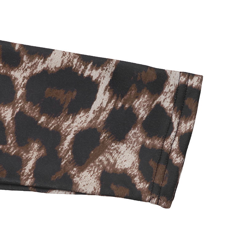 Leopardprindi pulloveri dressipluus naiste pikkade varrukatega tänavarõivaste polüester