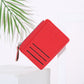 Women’s Bag Holder Zipper Solid Color Lychee Pattern Business Cards - Solid Color Bag Holder for Chic Business Cards