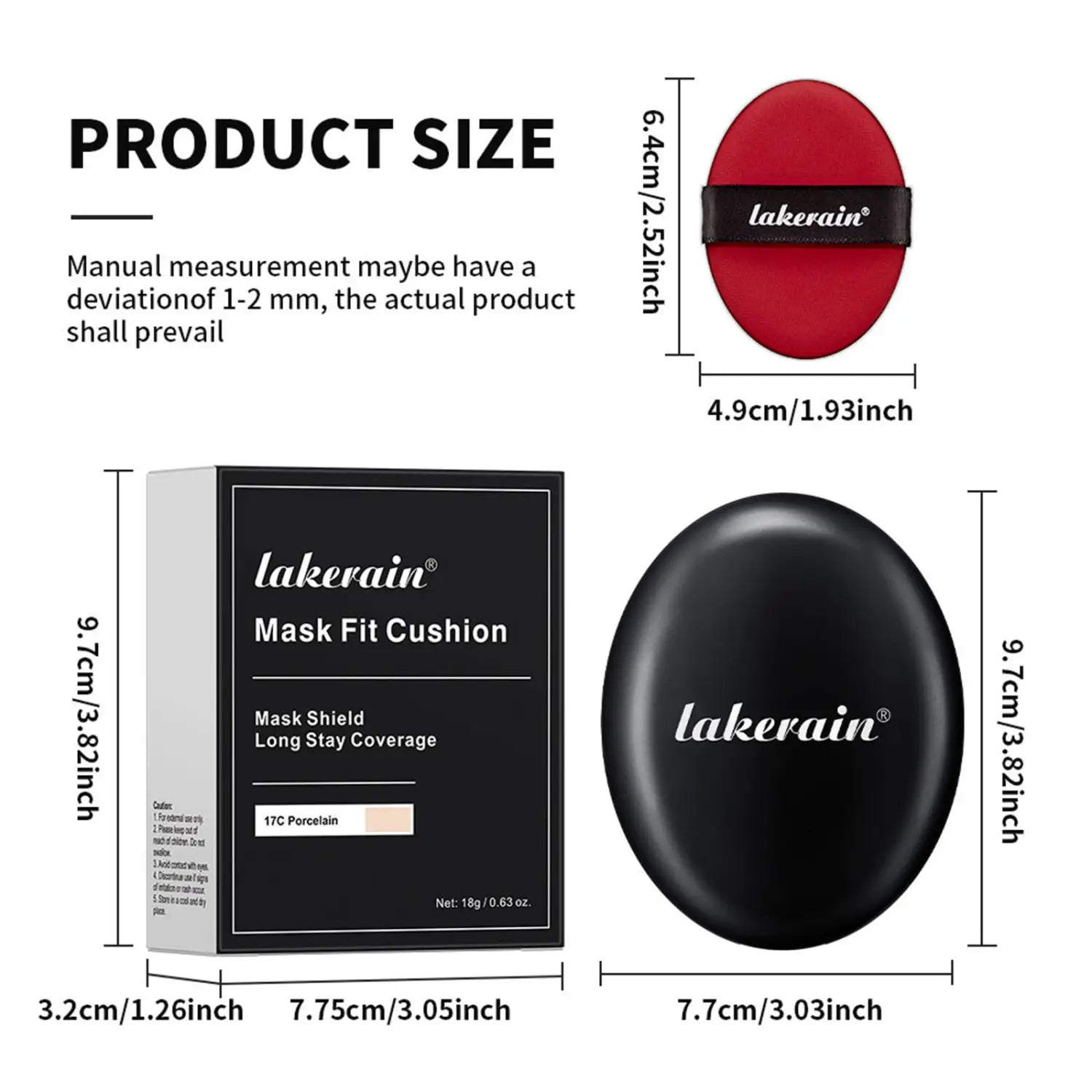 Moisturizer Lasting Color Cushion Compact with Flaws Concealer Black Shell