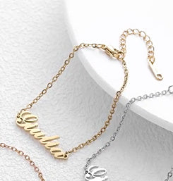 Letter Pendant Electroplated With 18K Gold Custom Name - Shiny Gold Name Necklace for the Fancy