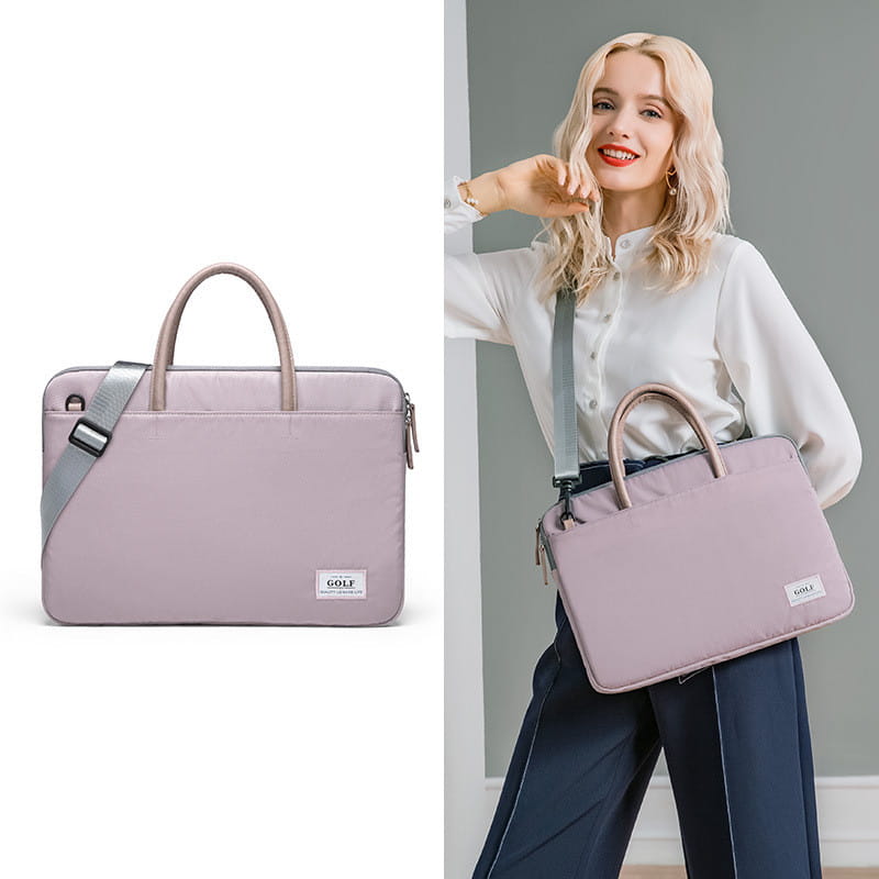 15,6 tums bärbar dator Nylon blixtlås Fodral kompatibel med MacBook Dark Blue Pink